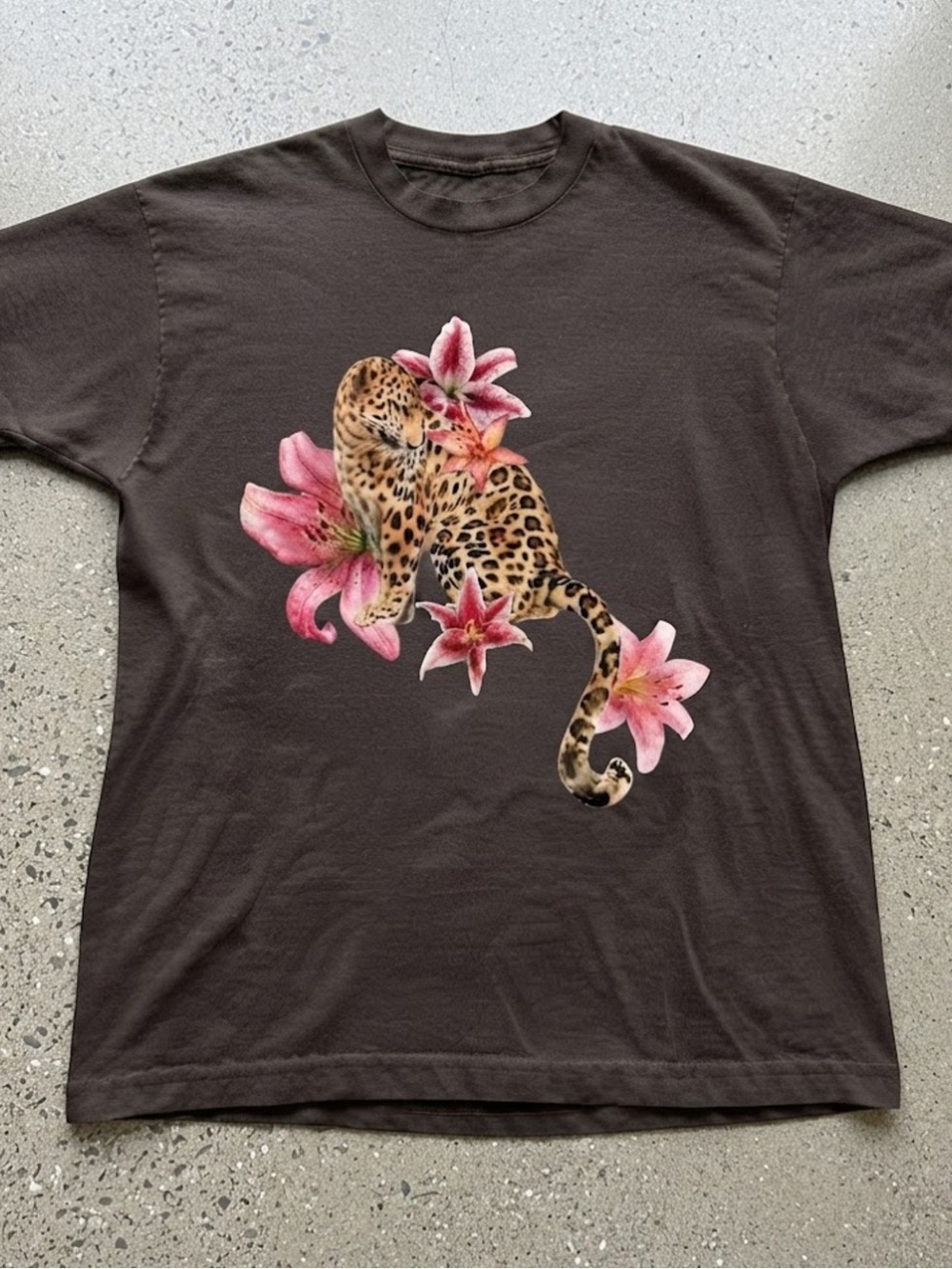 Leopard Lily Flower Graphic Gildan T-shirt Casual Tee